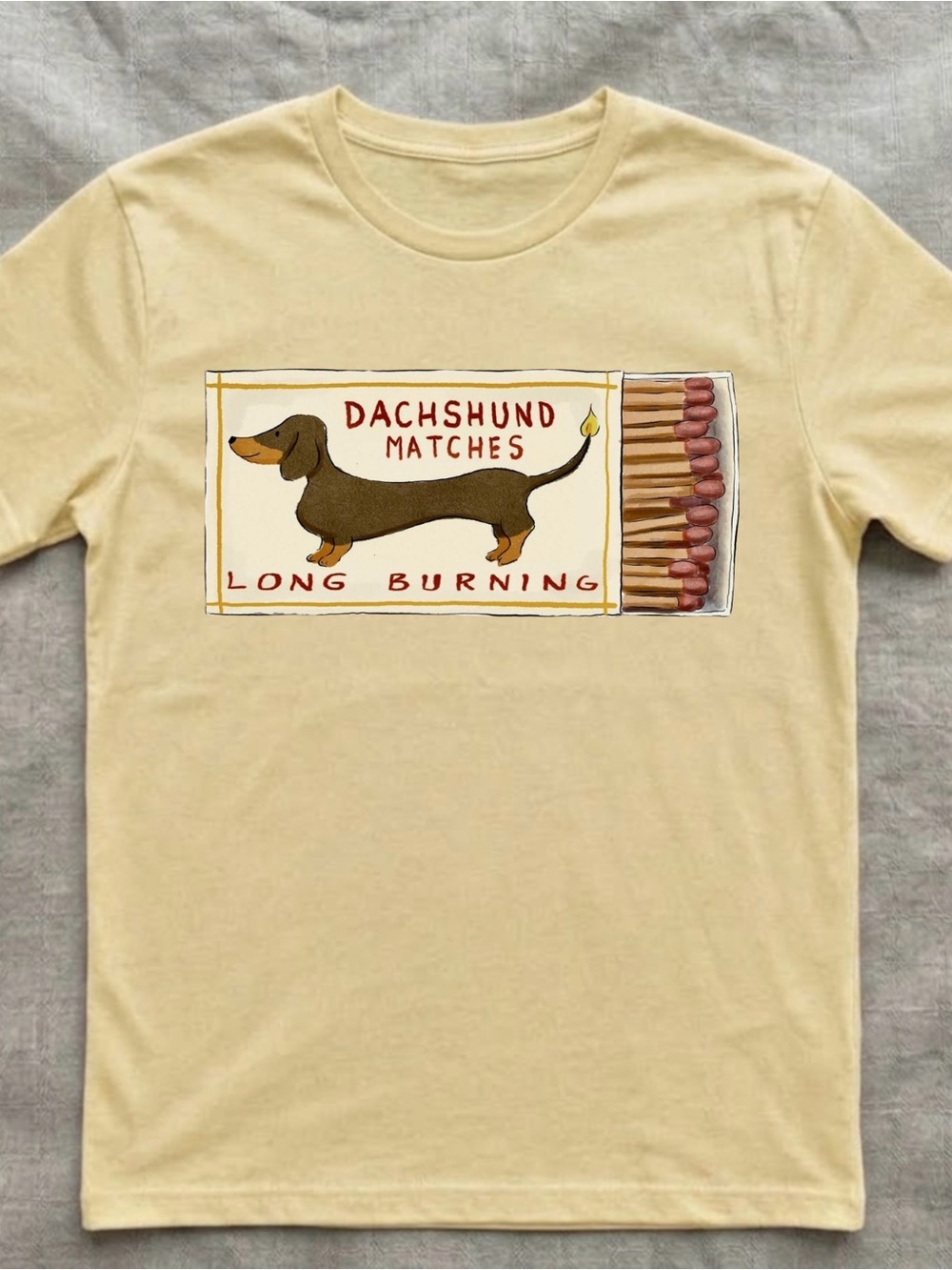 Dachshund Matches in Cream